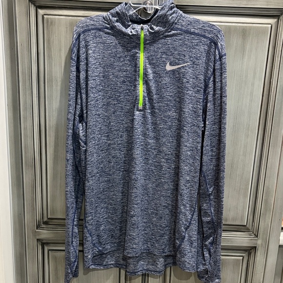 Nike Heathered Blue Running 1/4 Zip Pullover - Picture 1 of 10